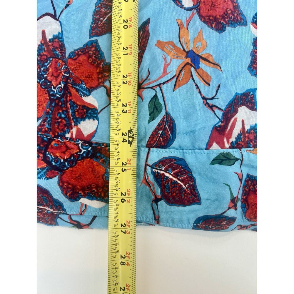 Derek Lam 10 Crosby Blue Butterfly Floral Silk Blend Sun Dress, Romantic Size 10 - Picture 8 of 8